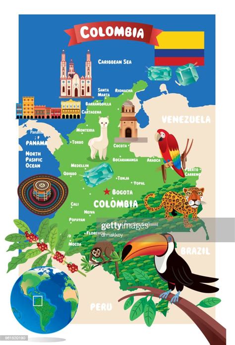Cartoon Map Of Colombia High Res Vector Graphic Getty Images