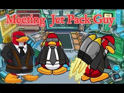 He is always seen carrying his jet pack, his preferred form of transportation and his glasses, which he almost never takes off. Meeting Jet Pack Guy - Club Penguin Rewritten - YouTube