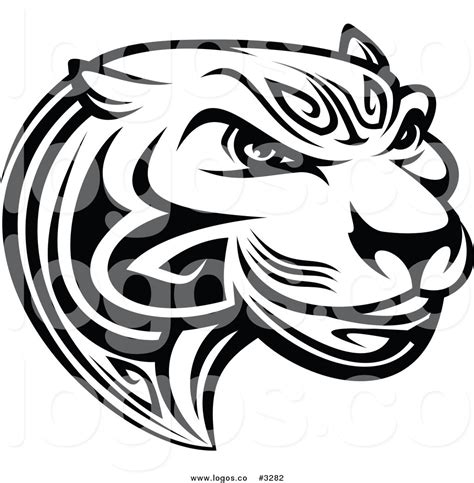 Black And White Tiger Logo Clip Art Bay