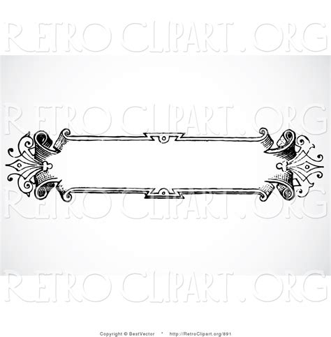 Vector Retro Clipart Of An Ornate Banner Frame By Bestvector 891