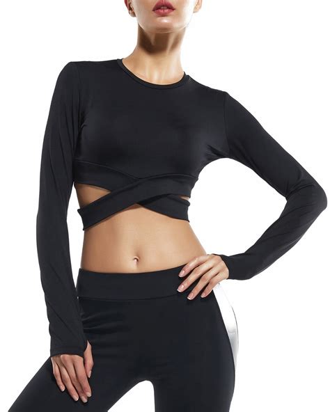 seasum long sleeve workout shirts for women cool dry sports crop tops lightweight athletic