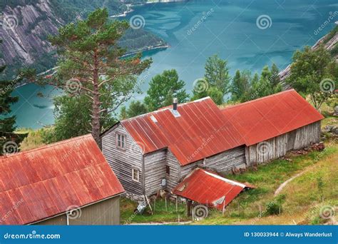 The Kjeasen Mountain Farm In Eidfjord Norway Stock Photo Image Of