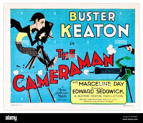 The Cameraman Buster Keaton On Title Lobbycard 1928 Stock Photo Alamy