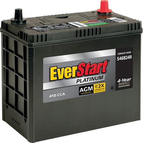 Everstart Platinum Agm Automotive Battery Group Size S46b24r 12 Volt