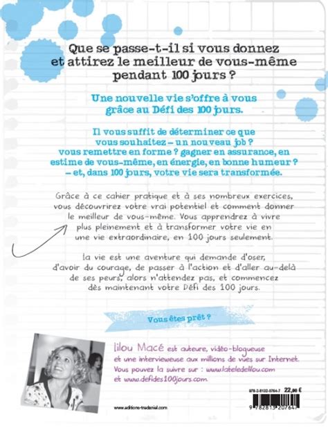 Défi des 100 jours cahier d'exercice. Le Défi des 100 jours ! Cahier d'exercices pour une vie ...