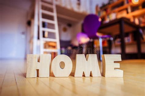 New Home Home Letters On The Floor Stock Photo Image Of Flat