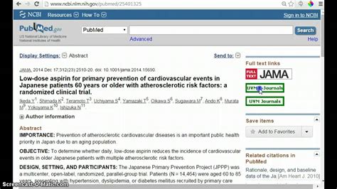 Getting The Full Text Of An Article Found In Pubmed Youtube