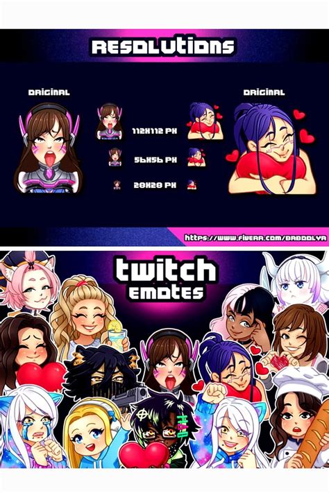 I Will Create Custom Twitch Emotes For You Overlays Cute Discord