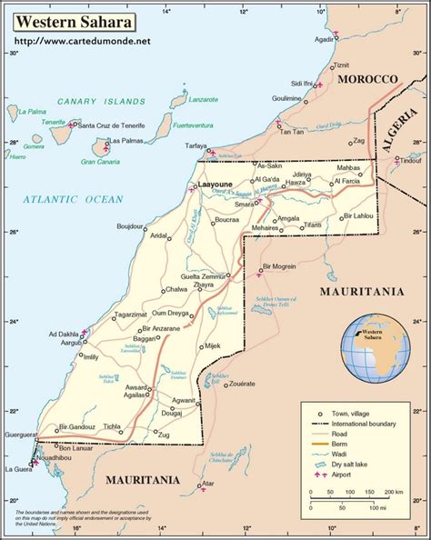Mapa Sáhara Occidental Mapa De Estados Sáhara Occidental