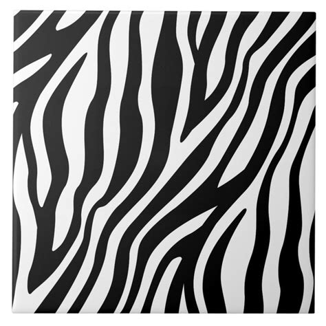 Zebra Print Black And White Stripes Pattern Tile In 2020