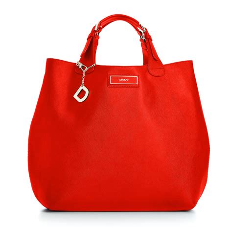 Lyst Dkny Dkny Handbag Saffiano Leather Large North South Tote In Red