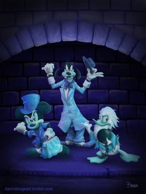 Mickey Donald And Goofy As Hitchhiking Ghost Disney Disney Posters