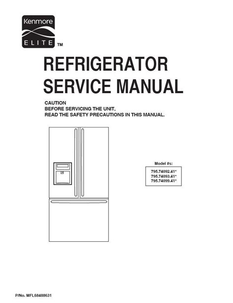 Kenmore Refrigerator Manual Model 253