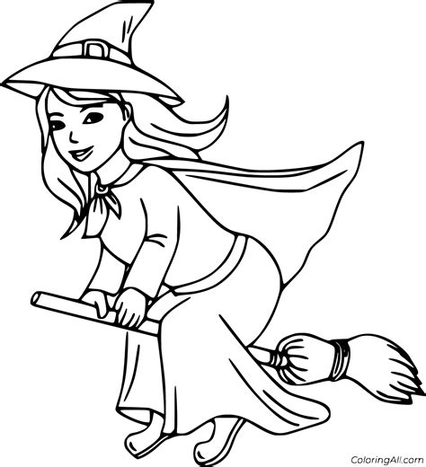 Free Witch Coloring Page Coloring Pages