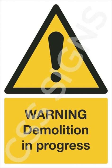 Warning Demolition In Progress Sign Sign Shop Ireland Css Signs