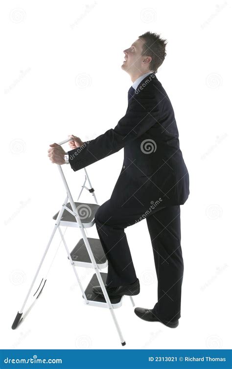 Climbing The Corporate Ladder Stock Image Image Of Caucasian