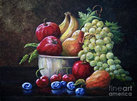Srb Fruit Bowl Painting By Susan Herber