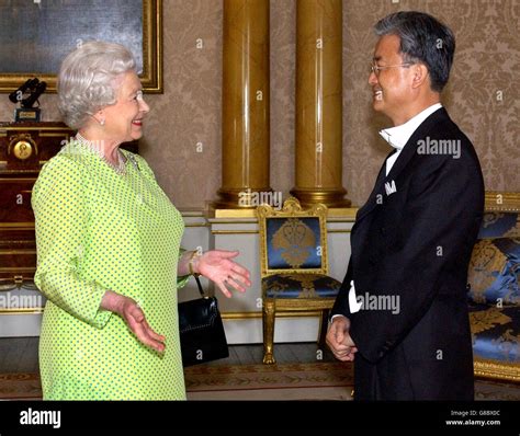 Britains Queen Elizabeth Ii Receives The Ambassador Of The Republic Of