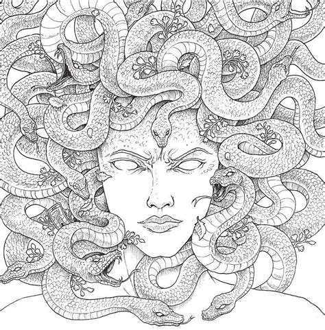 Medusa De La Mitolog A Griega Para Colorear Imprimir E Dibujar Coloringonly Com