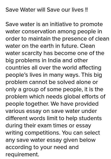 🏷️ Save Water Save Life Essay Save Water Save Life Essay Sample 2022