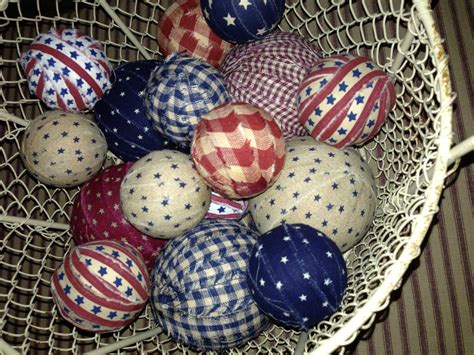 Primitive Rag Balls Patriotic 4th Of July By Primitivevillage