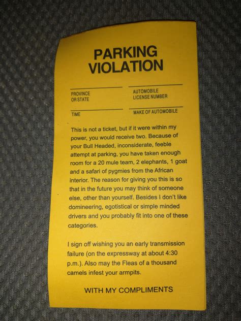 asshole parking ticket r funny
