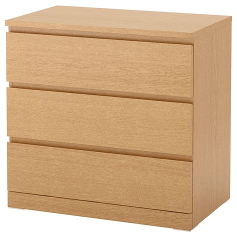 Malm White Chest Of 3 Drawers 80x78 Cm Ikea