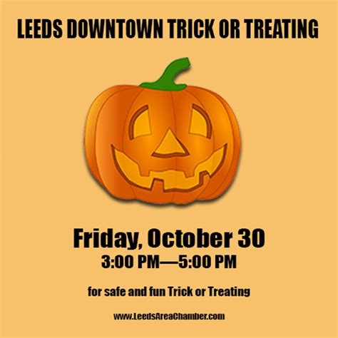 Leeds Downtown Trick Or Treat 2020 Leeds Area Chamber Of Commerce