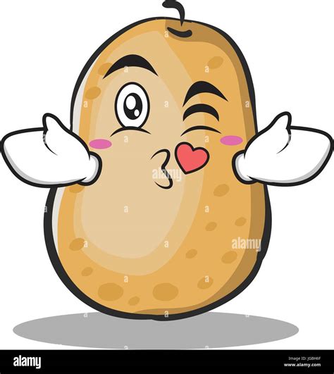 Kissing Heart Potato Character Cartoon Style Stock Vector Image Art