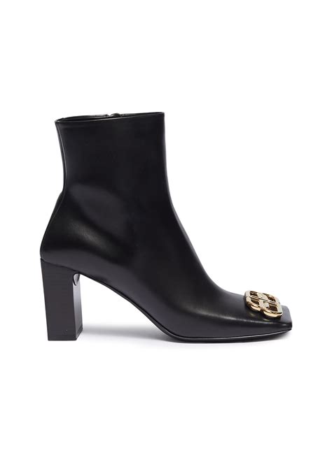double square logo plaque leather ankle boots by balenciaga coshio online shop