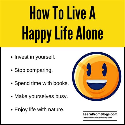 Learn From Blogs How To Live A Happy Life Alone Life Coaching Tools