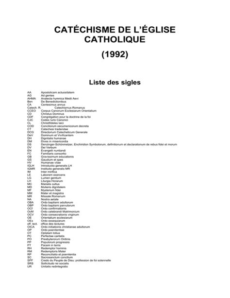 CatÉchisme De L Église Catholique 1992