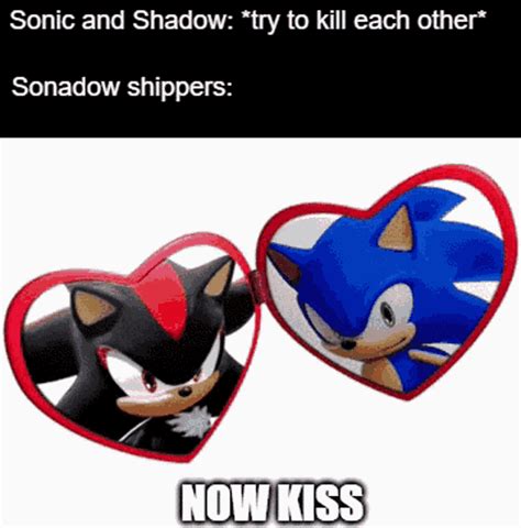 Sonic Now Kiss Sonadow Shippers Be Like  Sonic Now Kiss Sonadow