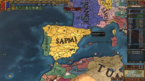 It does not exist or have cores in any start date, but can be formed due to rebellions. I think someone misspelled "Spain" : eu4