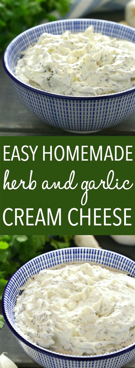easy homemade herb and garlic cream cheese the busy baker