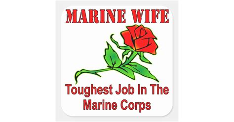 Usmc Marine Wife Toughest Job In The Marine Corps Square Sticker Zazzle