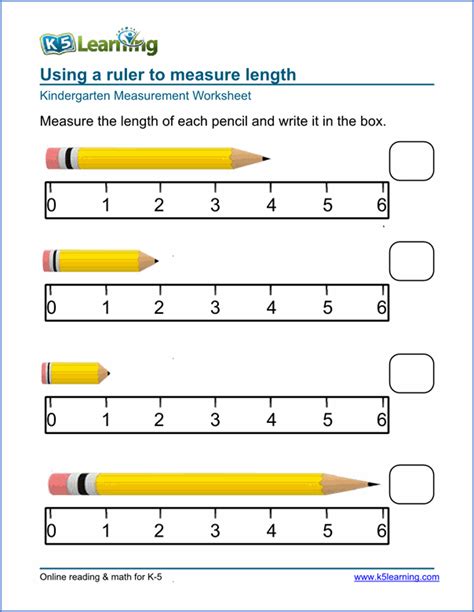 Kindergarten Measurement Worksheets K5 Learning Measurement