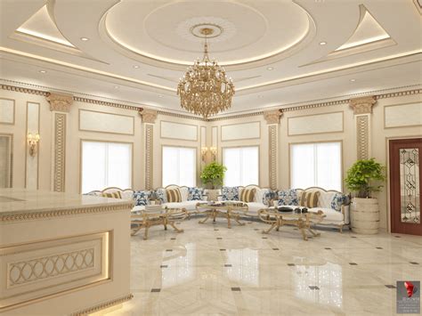 3d Interior Rendering Of Lobby Area Ceiling Design False Ceiling