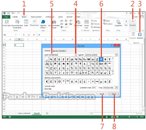 Cara Memasukkan Simbol ke Dalam Daftar Data Excel