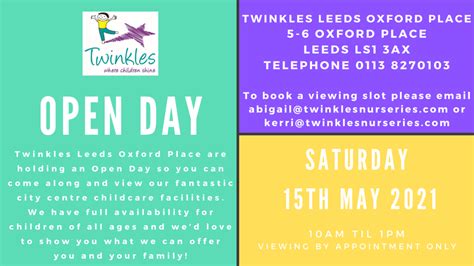 Open Day At Twinkles Nursery Oxford Place Leeds Twinkles