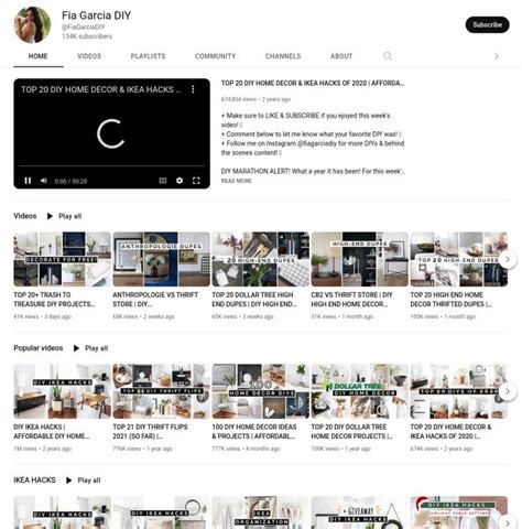 35 Best Home Decor Youtube Channels To Follow Ideas Interested Videos