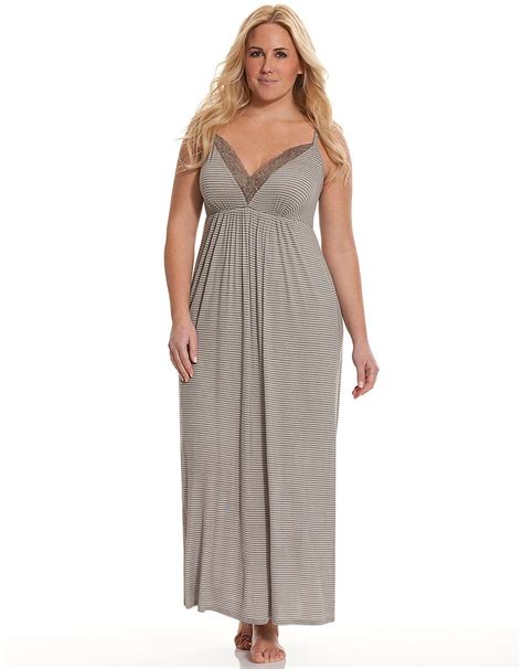 tru to you striped sleep maxi lounger by cacique lane bryant plus size dresses trendy plus