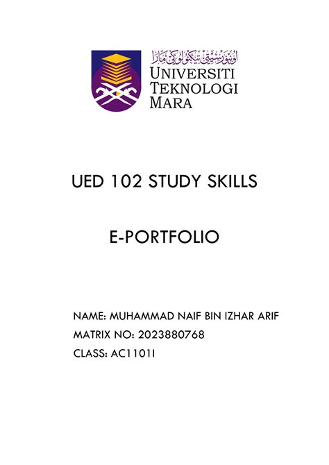 Ued 102 Study Skills E Portfolio Ued 102 Study Skills E Portfolio