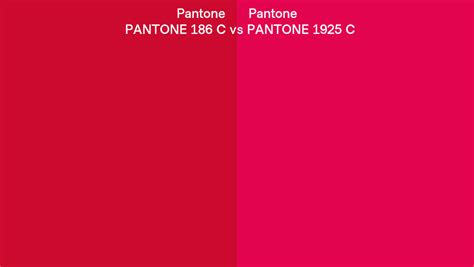Pantone 186 C Vs Pantone 1925 C Side By Side Comparison