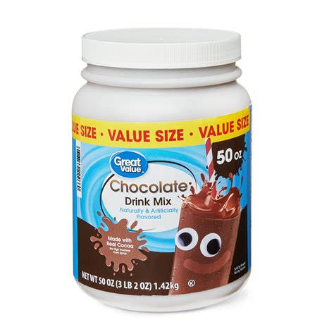 Great Value Chocolate Drink Mix Value Size 50 Oz