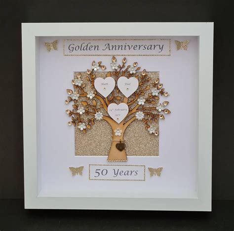 50th Golden Wedding Anniversary Frame Keepsake T Etsy