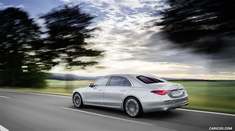 2021 mercedes benz s class color high tech silver rear three quarter caricos