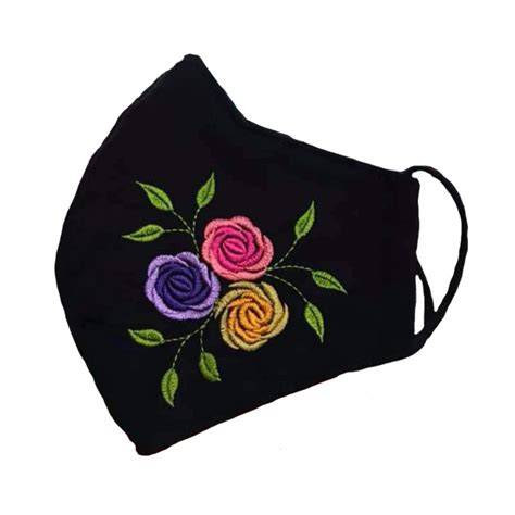 Embroidered Face Mask Colorful Flowers Wholesale From Fa