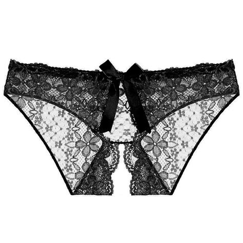 Odeerbi Womens Lace Crotchless Panties 2024 Valentines Day Sexy Underwear Lace Bow Bikini