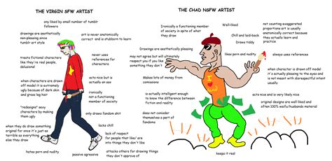 Sfw Vs Nsfw Artists Virgin Vs Chad Know Your Meme